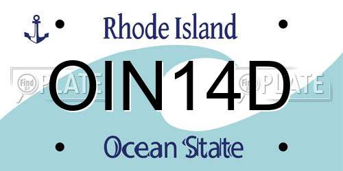 OIN14D Rhode Island License Plate