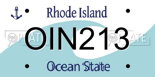 OIN213 Rhode Island License Plate