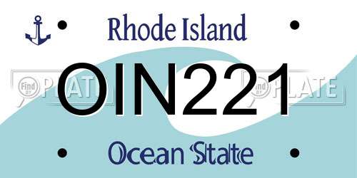 OIN221 Rhode Island License Plate
