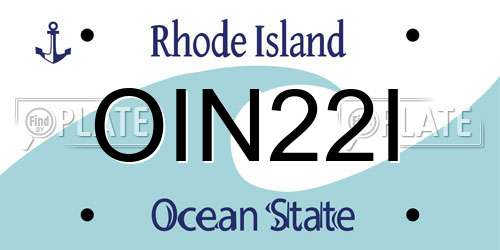 OIN22I Rhode Island License Plate