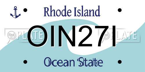OIN27I Rhode Island License Plate