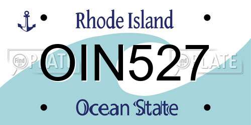 OIN527 Rhode Island License Plate