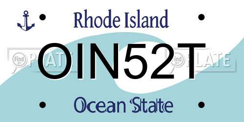 OIN52T Rhode Island License Plate