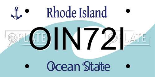 OIN72I Rhode Island License Plate