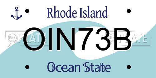 OIN73B Rhode Island License Plate