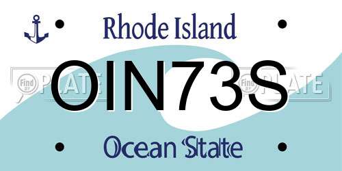 OIN73S Rhode Island License Plate