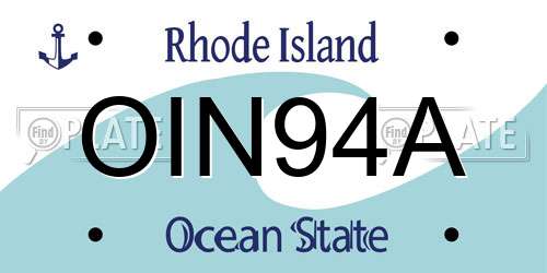 OIN94A Rhode Island License Plate