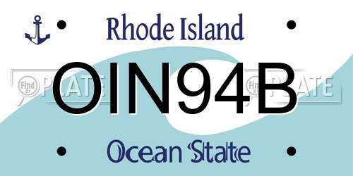 OIN94B Rhode Island License Plate