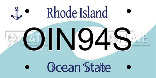 OIN94S Rhode Island License Plate