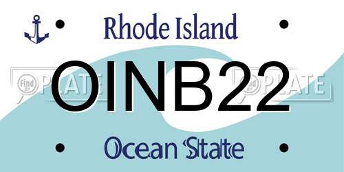 OINB22 Rhode Island License Plate