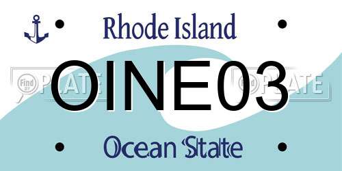 OINE03 Rhode Island License Plate