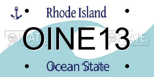 OINE13 Rhode Island License Plate