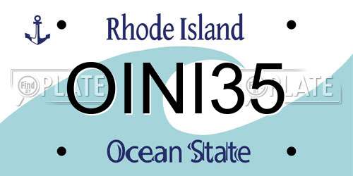 OINI35 Rhode Island License Plate