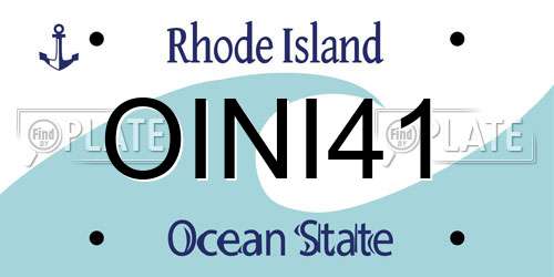 OINI41 Rhode Island License Plate