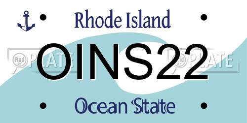 OINS22 Rhode Island License Plate