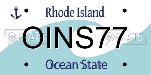 OINS77 Rhode Island License Plate