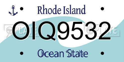 OIQ9532 Rhode Island License Plate