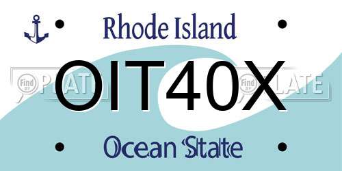 OIT40X Rhode Island License Plate
