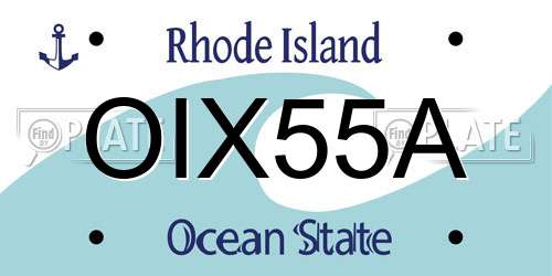 OIX55A Rhode Island License Plate