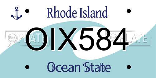 OIX584 Rhode Island License Plate