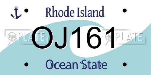 OJ161 Rhode Island License Plate