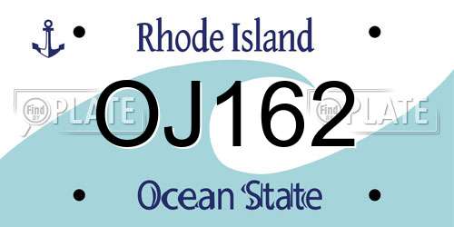 OJ162 Rhode Island License Plate
