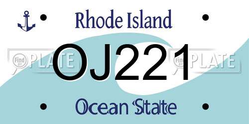 OJ221 Rhode Island License Plate