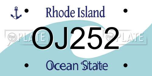 OJ252 Rhode Island License Plate