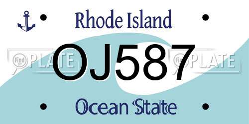 OJ587 Rhode Island License Plate