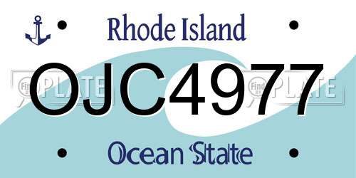 OJC4977 Rhode Island License Plate