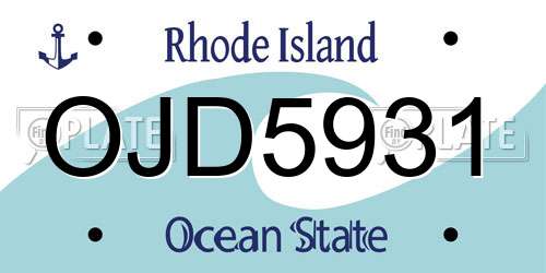 OJD5931 Rhode Island License Plate