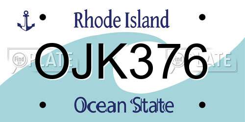 OJK376 Rhode Island License Plate