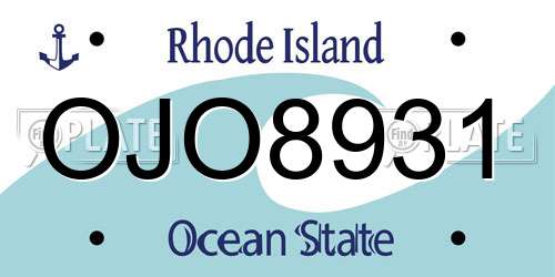 OJO8931 Rhode Island License Plate