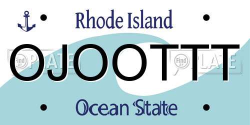 OJOOTTT Rhode Island License Plate