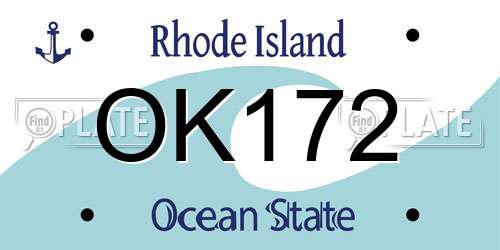 OK172 Rhode Island License Plate