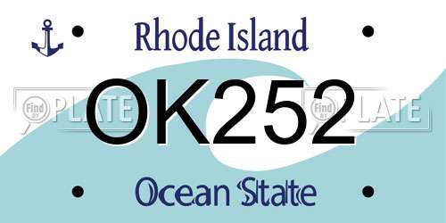 OK252 Rhode Island License Plate