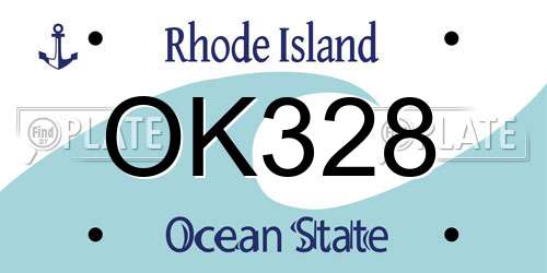 OK328 Rhode Island License Plate