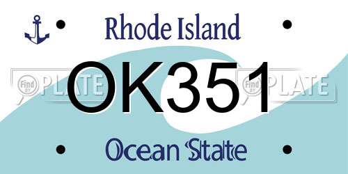OK351 Rhode Island License Plate