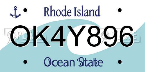 OK4Y896 Rhode Island License Plate