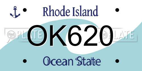 OK620 Rhode Island License Plate