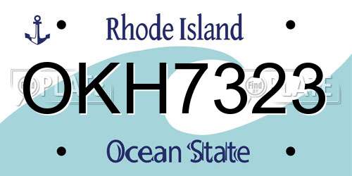 OKH7323 Rhode Island License Plate