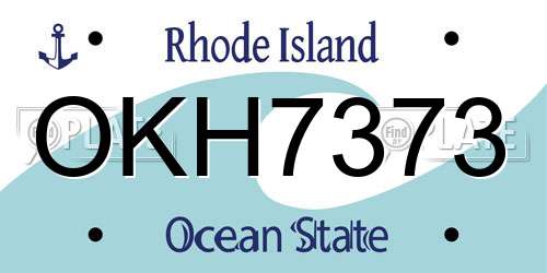 OKH7373 Rhode Island License Plate