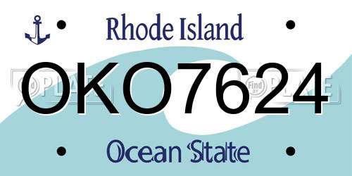 OKO7624 Rhode Island License Plate