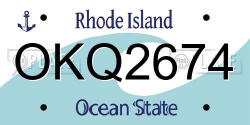 OKQ2674 Rhode Island License Plate