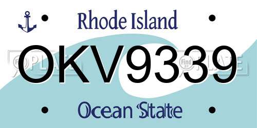 OKV9339 Rhode Island License Plate