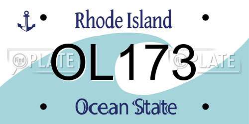OL173 Rhode Island License Plate