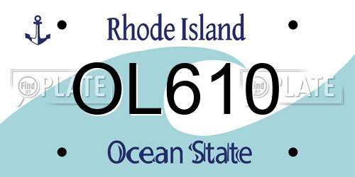OL610 Rhode Island License Plate