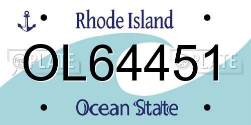OL64451 Rhode Island License Plate