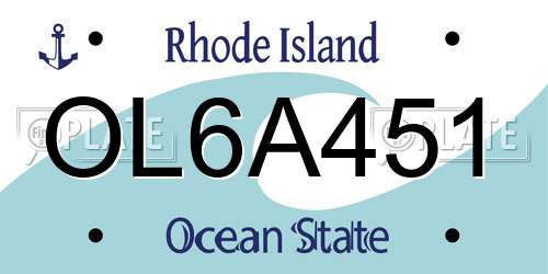 OL6A451 Rhode Island License Plate