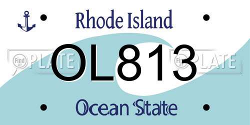 OL813 Rhode Island License Plate